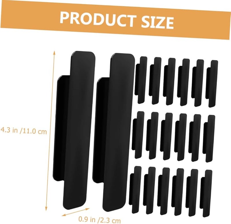 Veemoon 20 Pack Matte Black Self Adhesive Cabinet Handles No Drill Pulls Easy Installation - Image 4